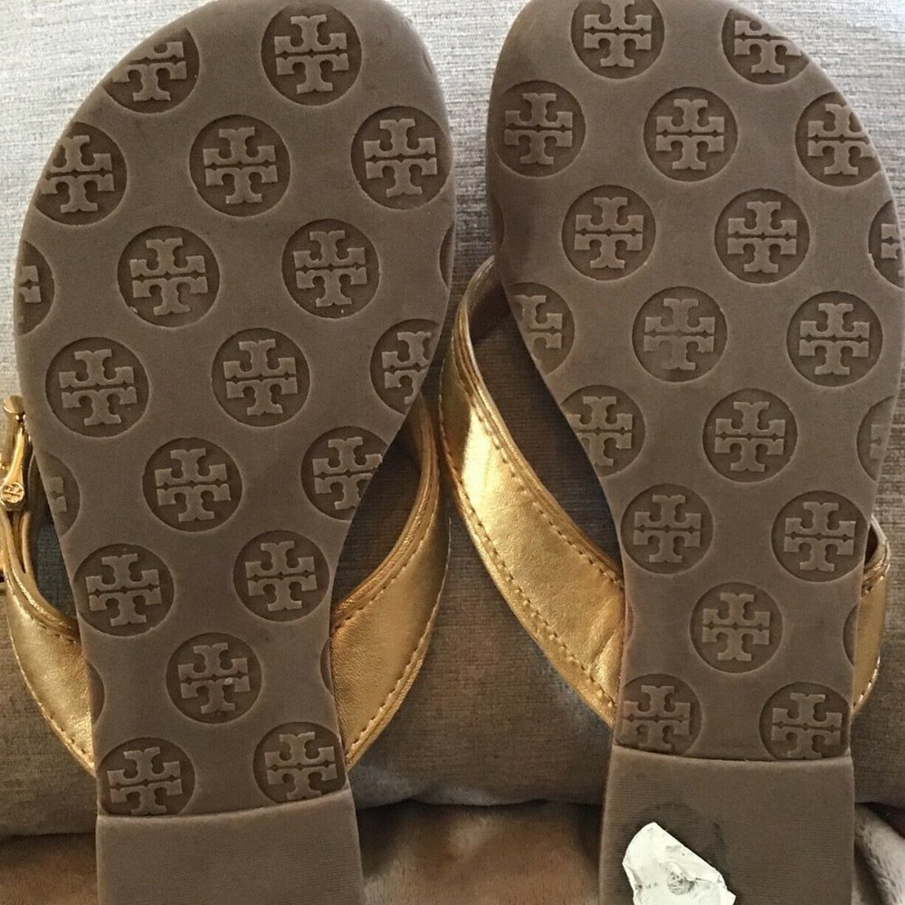 Tory Burch Slides, Size 5, Color: Gold - image 2